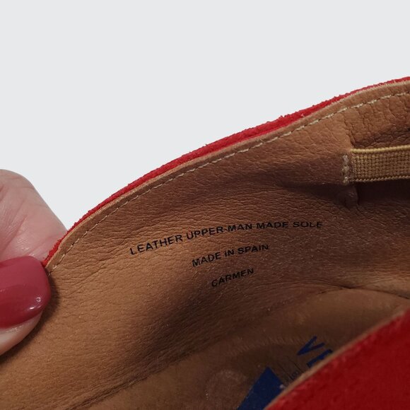 Verbenas Carmen Red Suede Espadrille Flats Made in Spain Women's Size 41(US 9) - Picture 9 of 11